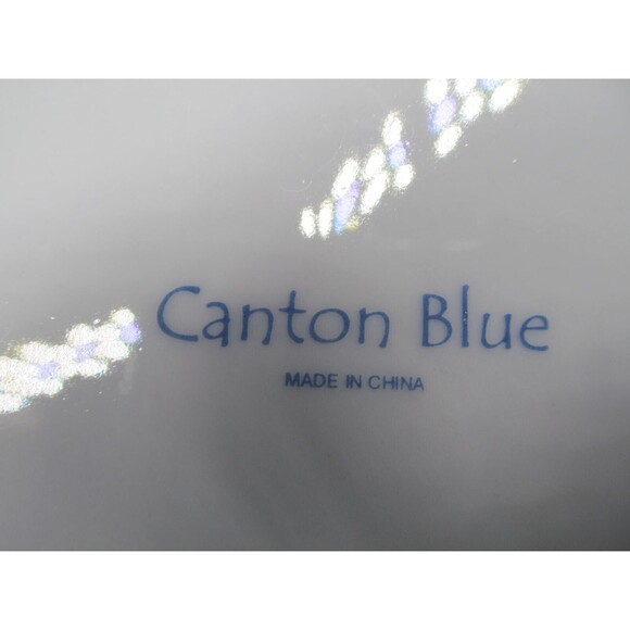 Canton Blue One 9 1/4"  Serving Bowl And Three 8"  Soup Pasta Cereal Bowls VGC - Picture 11 of 14